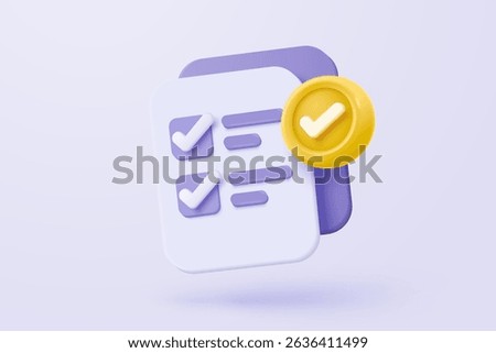 3d check mark sign icon on bubble. check list button best choice for right, success, tick, accept, agree on application. 3d choose correct icon vector with shadow render illustration