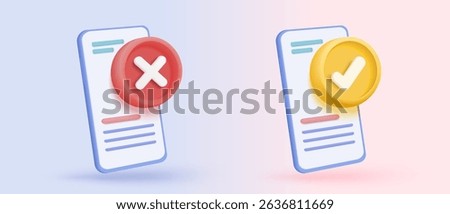 3d check mark sign icon on bubble. check list button best choice for right, success, tick, accept, agree on application. 3d choose correct icon vector with shadow render illustration