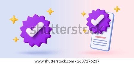 3d check mark sign icon on bubble. check list button best choice for right, success, tick, accept, agree on application. 3d choose correct icon vector with shadow render illustration