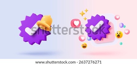 3d check mark sign icon on bubble. check list button best choice for right, success, tick, accept, agree on application. 3d choose correct icon vector with shadow render illustration