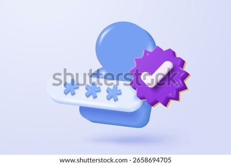 3d check mark sign icon on bubble. check list button best choice for right, success, tick, accept, agree on application. 3d choose correct icon vector with shadow render illustration