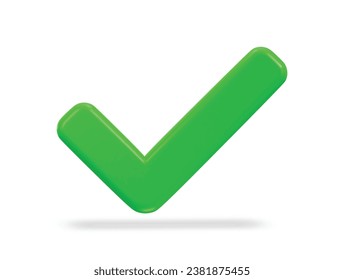 icono de marca de verificación de 3 d