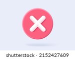 3d check wrong alert icon on white background. negative check list button choice for false, correct, tick, problem, 3d alert fail on application. emergency icon vector 3D rendering illustration