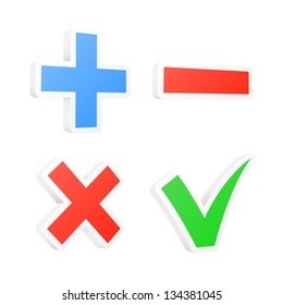 3d checkbox symbols. Vector illustration.