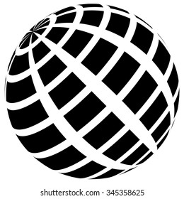 3d checkered sphere on white. Editable vector.