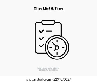 Icono de lista de verificación 3d. Tareas y tiempo. Icono del portapapeles. Tarea realizada. Icono de documento aprobado firmado. Proyecto completado. Icono de respuesta a preguntas para la aplicación móvil del sitio web de UI UX