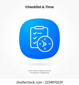 3d checklist icon. Tasks and time. Clipboard icon. Task done. Signed approved document icon. Project completed. Answer on questions icon for UI UX website mobile app