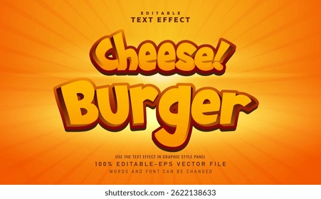 Efeito de texto 3D Queijo Burger - Efeito de texto editável