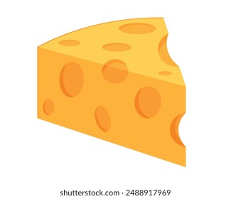 3d cheese wedge vector. Dairy product. Cheese, milk, wedge, food, dairy, icon, vector, swiss, isolated. Can use for infographic, banner, poster, web design. Vector isolated on white background.