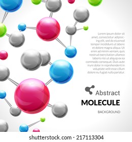 3d chemical science atomic structure molecule model background vector illustration