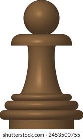 3D chess pawn brown black