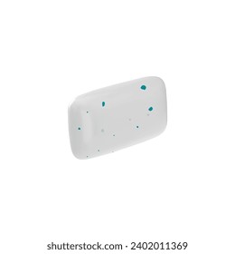 3D chewing gum pad. Realistic mint bubble gum with with blue pieces. Isolated vector illustration render.