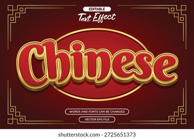 Efecto de texto editable chino 3d con estilo de texto dorado	