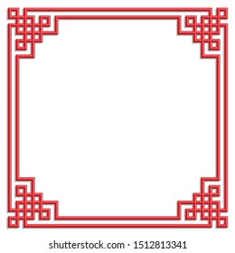 3D chinese pattern frame for card, design, border 