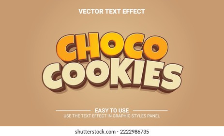 3d Choco cookies editable text effect