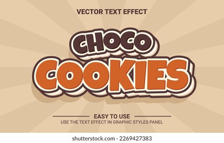 3d choco cookies editable text effect