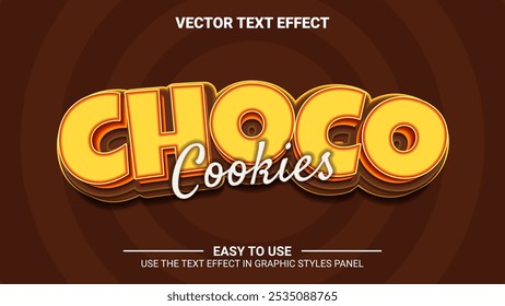 3d choco cookies editable text effect