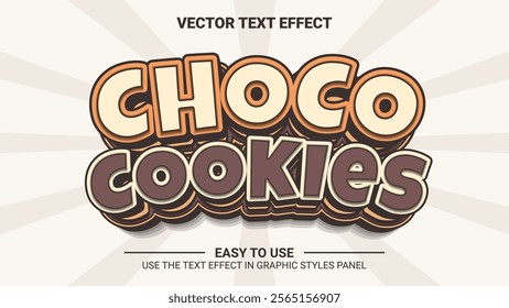3d choco cookies editable text effect