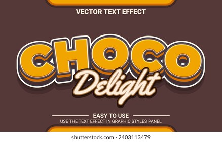 3 d efecto de texto modificable de choco delight