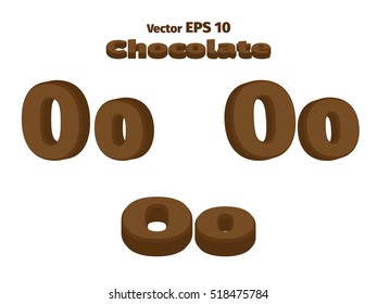 3D Chocolate letter O, three options
