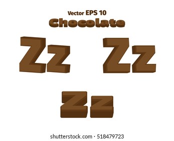 3D Chocolate letter Z, three options
