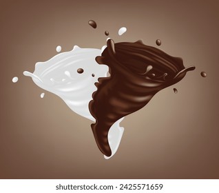 3D Chocolate y goteo de leche 