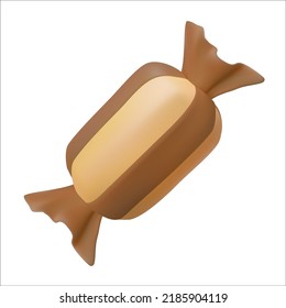 3d chocolate vector icon isolated on white.
