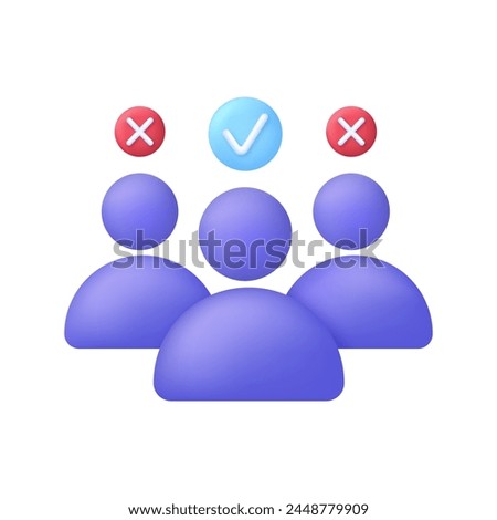 3D Choosing candidate for job. Concept of chosen one for work. Trendy and modern vector in 3d style