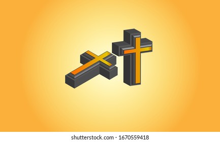 3d Christian Cross logo, Stock Photos & Vectors. Christian Symbol