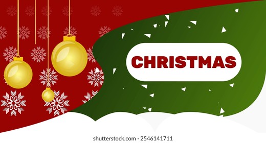 Banner de Natal 3d, navidad, queda de neve ano novo Floco de neve dourado branco. sstkChristmas