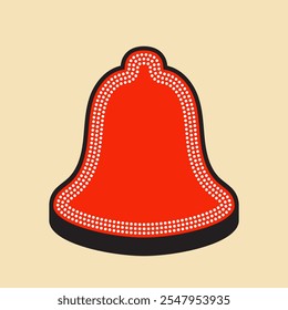 3D Christmas Bells Shape. Fourth Style Label Icon. High Quality Vector Icon. Editable Vector