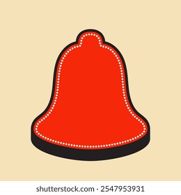 3D Christmas Bells Shape. Second Style Label Icon. High Quality Vector Icon. Editable Vector
