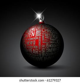 3D Christmas decoration with seasonal silver words