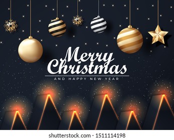 3d Christmas Elegant Background with Unique Ornament