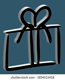 3d Christmas present for decor, design website or posters. Vector illustration