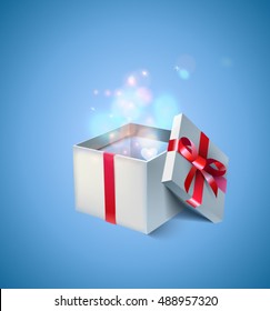 3D Christmas present, vector illustration. Fully editable