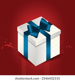 3D Christmas Presents Pack With Red Background