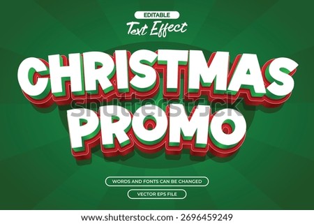 3d christmas promo editable text effect with cartoon text style