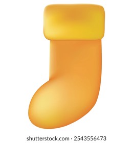 3d Christmas sock on white background