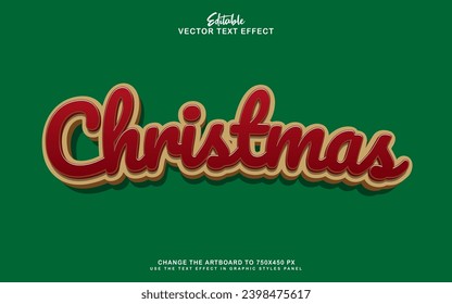 3d christmas text effect style