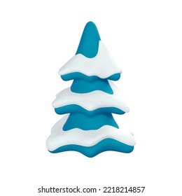 3d Christmas tree in cartoon style. Xmas or New Year's decorative element. Vector illustration.