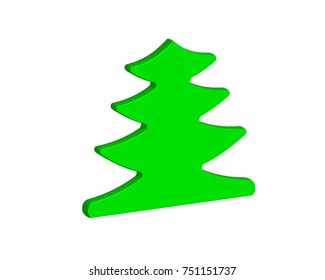 3d Christmas tree isolated on white background vector design.