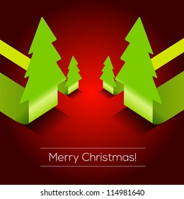 3D Christmas tree vector background | EPS10 Design