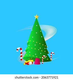 3d christmas tree vector iluustration, icon for background