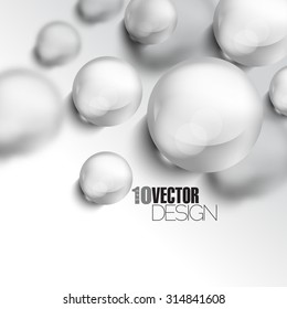 3d chrome metallic pearl sphere particles elements brochure leaflet business concept, eps10 vector