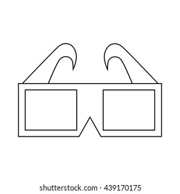 3D cinema glasses icon, outline style