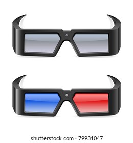 3d cinema glasses. Illustration on white background