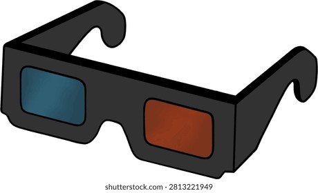 3D Cinema Glasses Isolated on White