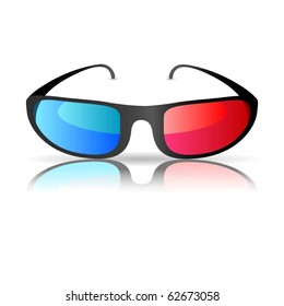 3D cinema glasses isolated on white background. Vector.
