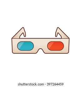 3d cinema glasses on white background